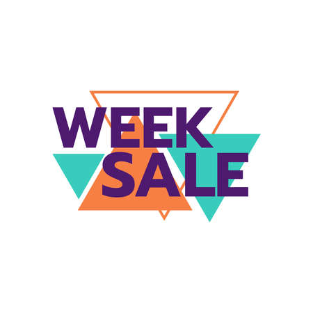 week Sale discount Deal Special Promotion price Tag sign shop retail business Vector illustrationのイラスト素材