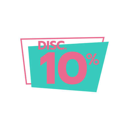 discount 10 percent Sale Deal Special Promotion price Tag sign shop retail business Vector...