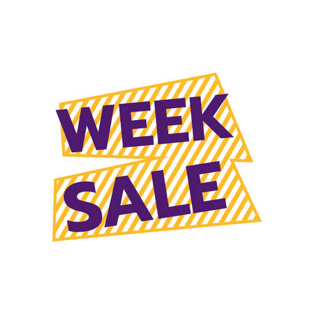 week Sale discount Deal Special Promotion price Tag sign shop retail business Vector illustrationのイラスト素材