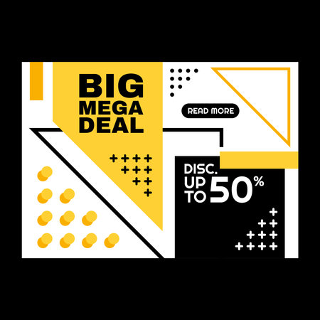 discount 50 percent Sale Deal Special Promotion. price sign shop retail landscape page website interface business Vector illustration.のイラスト素材