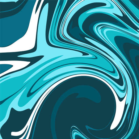 blue aqua menthe water color psychedelic fluid art abstract background concept design vector illustrationのイラスト素材