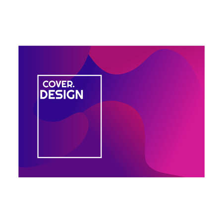 colorful violet pink red halftone gradient simple landscape cover design vector illustrationのイラスト素材
