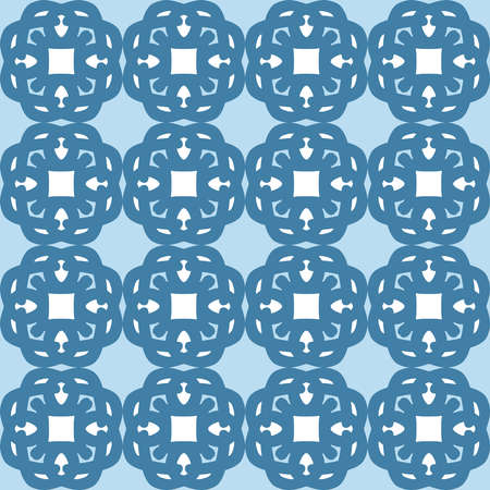 blue turquoise aqua menthe mandala art seamless pattern floral creative design background vector illustrationのイラスト素材