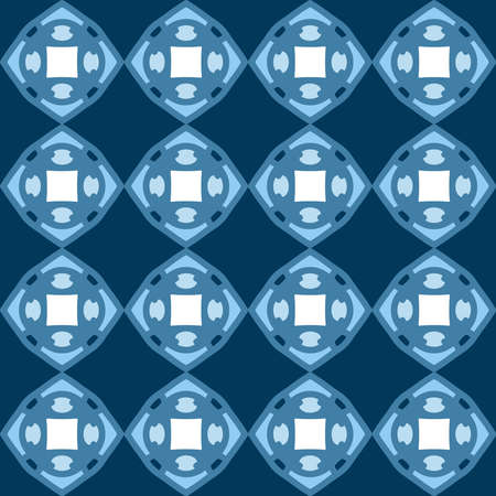 blue turquoise aqua menthe mandala art seamless pattern floral creative design background vector illustrationのイラスト素材