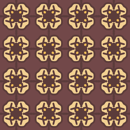 brown mandala art seamless pattern floral creative design background vector illustration