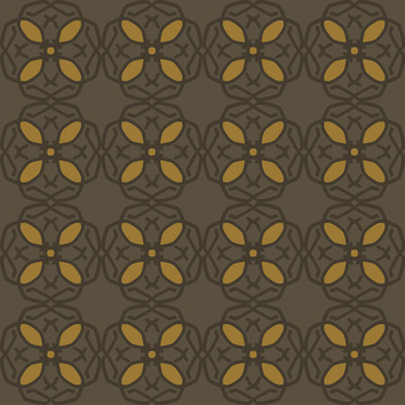 brown mandala art seamless pattern floral creative design background vector illustration