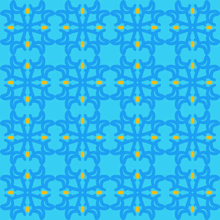 blue yellow orange mandala art seamless pattern floral creative design background vector...