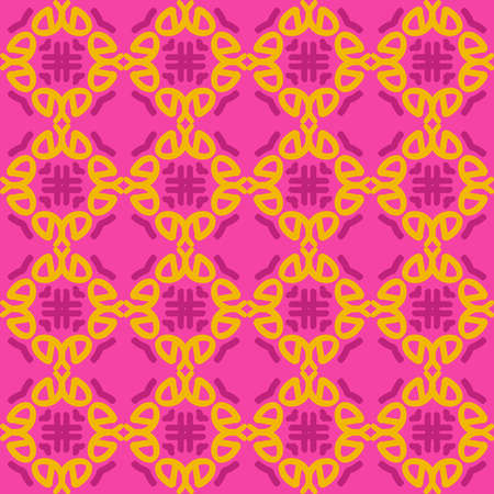 pink violet yellow mandala art seamless pattern floral creative design background vector illustrationのイラスト素材