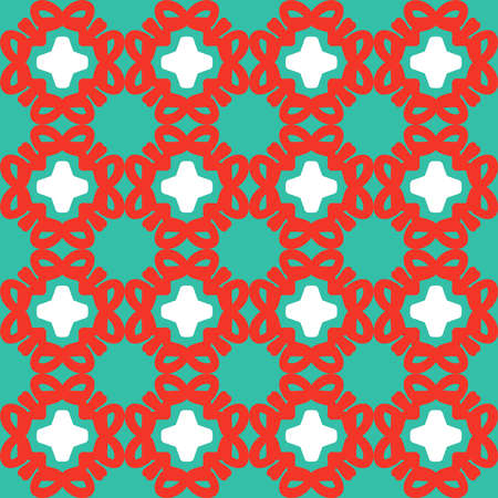 blue red mandala art seamless pattern floral creative design background vector illustration