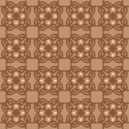 brown mandala art seamless pattern floral creative design background vector illustrationのイラスト素材