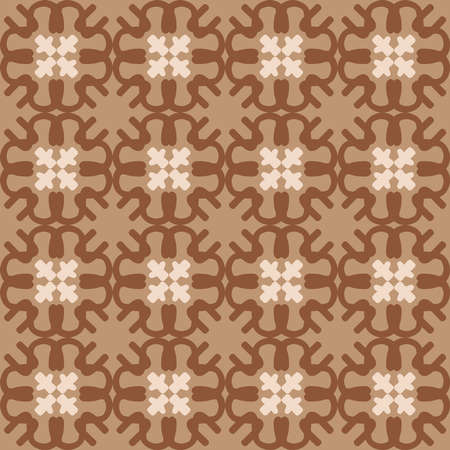 brown mandala art seamless pattern floral creative design background vector illustrationのイラスト素材