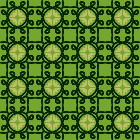 green olive mandala art seamless pattern floral creative design background vector illustrationのイラスト素材