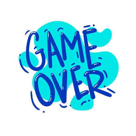 game over quote text typography design graphic vector illustrationのイラスト素材
