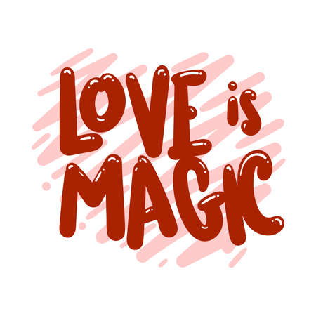 love is magic quote text typography design graphic vector illustrationのイラスト素材