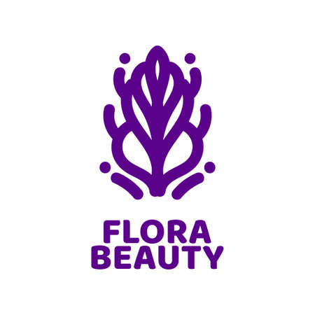 flora beauty nature logo concept design illustrationのイラスト素材