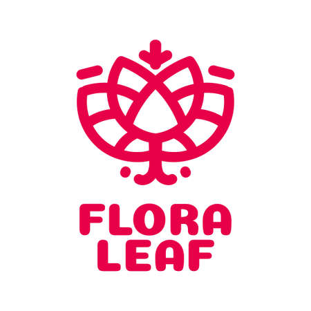 flora leaf flower Green nature logo concept design illustrationのイラスト素材