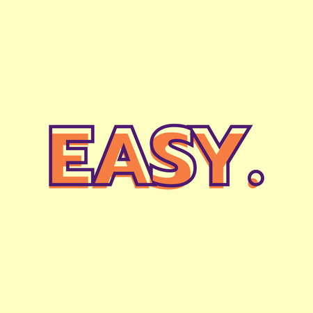 easy word aesthetic logotype modern retro text design graphic vector illustrationのイラスト素材