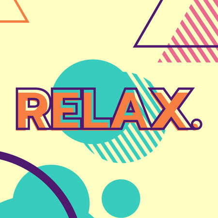 relax word aesthetic logotype modern retro text design graphic vector illustrationのイラスト素材