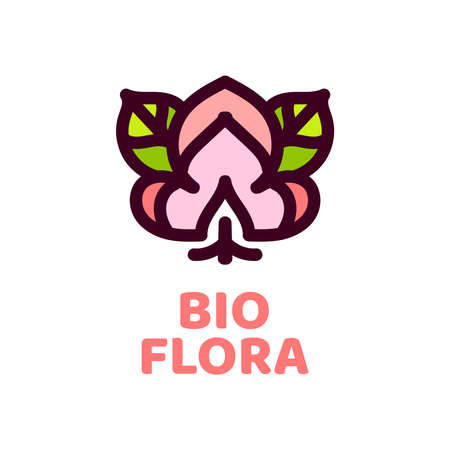 bio flora flower nature logo concept design illustrationのイラスト素材