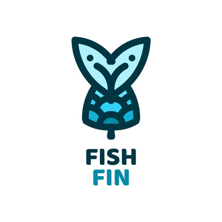 blue fishtail fin animal logo concept design illustrationのイラスト素材