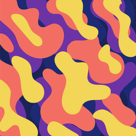 purple red yellow color fluid art abstract background concept design vector illustrationのイラスト素材