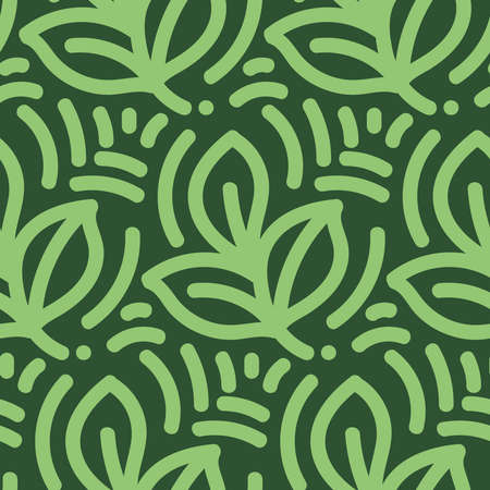 seamless pattern green plant creative design background vector illustrationのイラスト素材