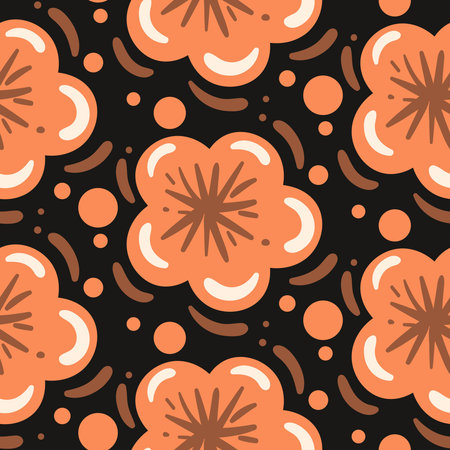 seamless pattern orange flower creative design background vector illustrationのイラスト素材