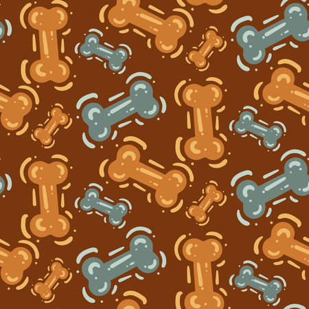 seamless pattern brown blue dog bone creative design background vector illustrationのイラスト素材