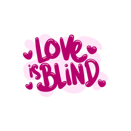 love is blind people quote typography flat design illustrationのイラスト素材