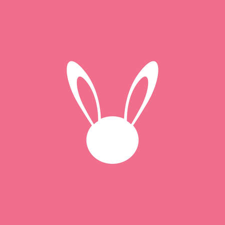 Simply rabbit illustration with combination pink colorのイラスト素材