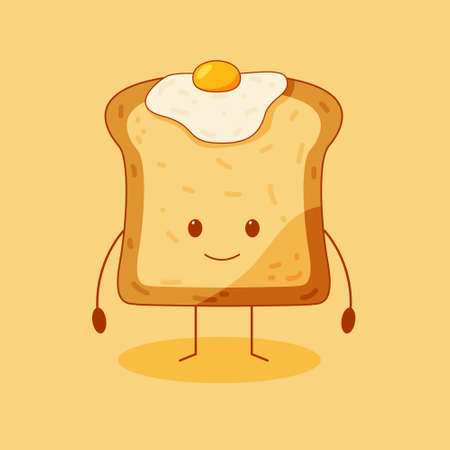 Illustration vector graphic of Bread character design. good for a mascot, etc.のイラスト素材