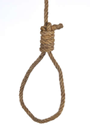Loop of rope on white background