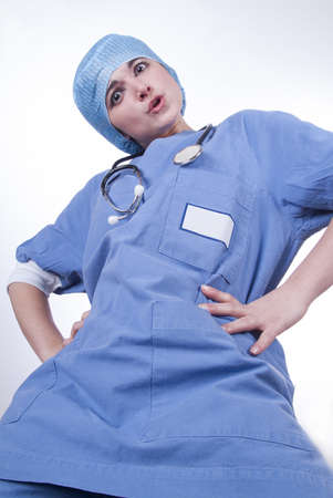 Mad doctor takes a bizarre posture