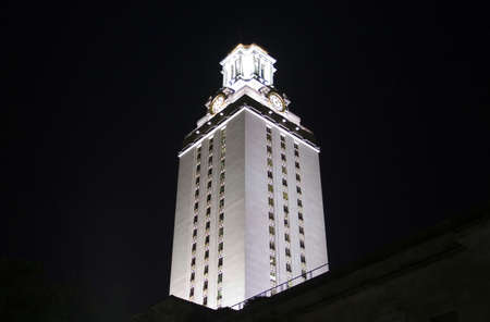 UT Clock Tower at night.
