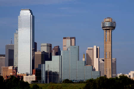 A section of buildings in the Dallas Texas Skyline.