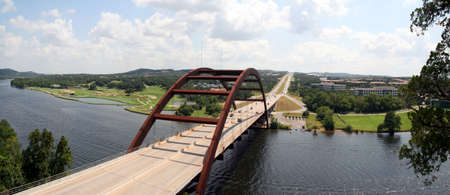 The Austin 360 bridge from an artistic view.の写真素材