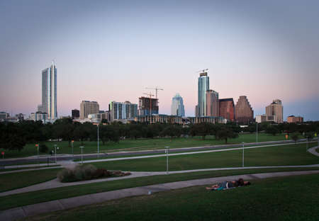 A nice evening in downtown Austin Texas as the sun goes down.のeditorial素材