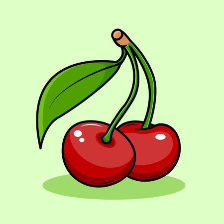 Illustration of Red Cherryのイラスト素材