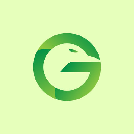 Initial Letter G with Eagle Bird Logo Design Template. Creative Eagle Bird Logotype Conceptのイラスト素材