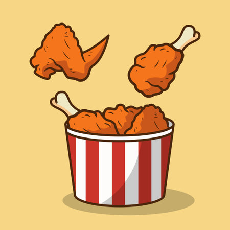 Fried chicken icon. fast food menu and restaurant theme. Colorful design. Vector illustrationのイラスト素材