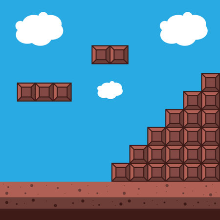 Chocolate bars game background vector illustration graphic design vector illustration graphic designのイラスト素材