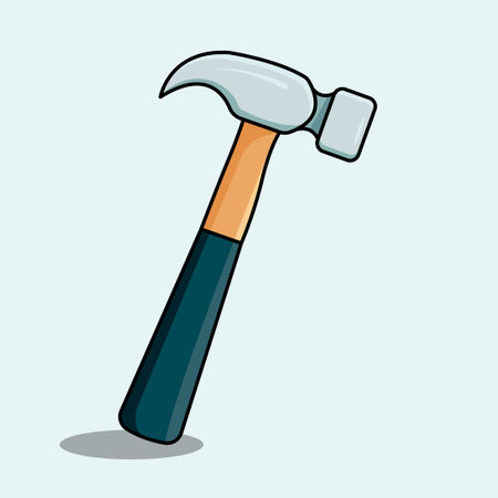 Hammer icon in cartoon style isolated on blue background vector illustration.のイラスト素材