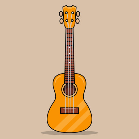 Ukulele vector illustration. Music instrument. Flat style design.のイラスト素材