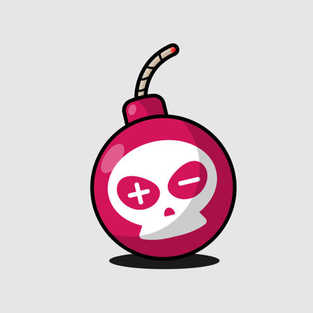 Bomb cartoon design, vector illustration eps 10. Cute bomb iconのイラスト素材