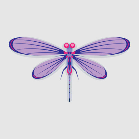 Dragonfly icon in flat style. Vector illustration on white background.のイラスト素材