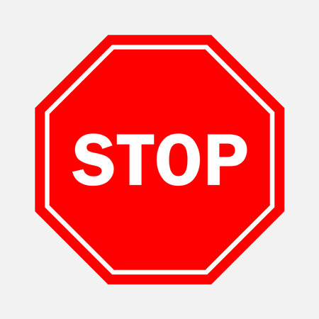 Stop sign icon. Red road sign. Vector illustration. Eps 10.のイラスト素材