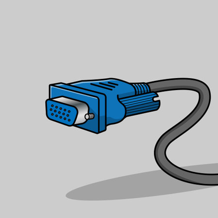 USB cable isolated on gray background. Vector illustration. Eps 10.のイラスト素材