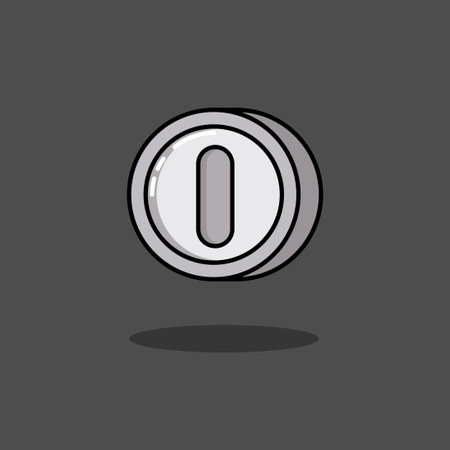 number zero icon in trendy flat style isolated on grey background. Vector illustration. Silver Coin Gameのイラスト素材
