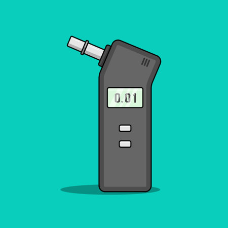 Digital non-contact thermometer. Vector illustration in flat style.