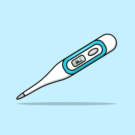 Electronic thermometer icon. Vector illustration in flat design style.のイラスト素材